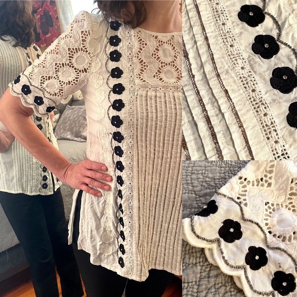 Anthropologie Floreat Embellished Tunic